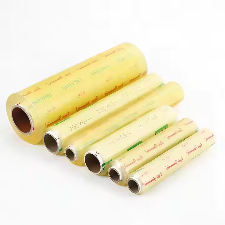 Wholesale PVC Cling Film for Food Clear Food Film Transparent Plastic Cling Film Jumbo Roll