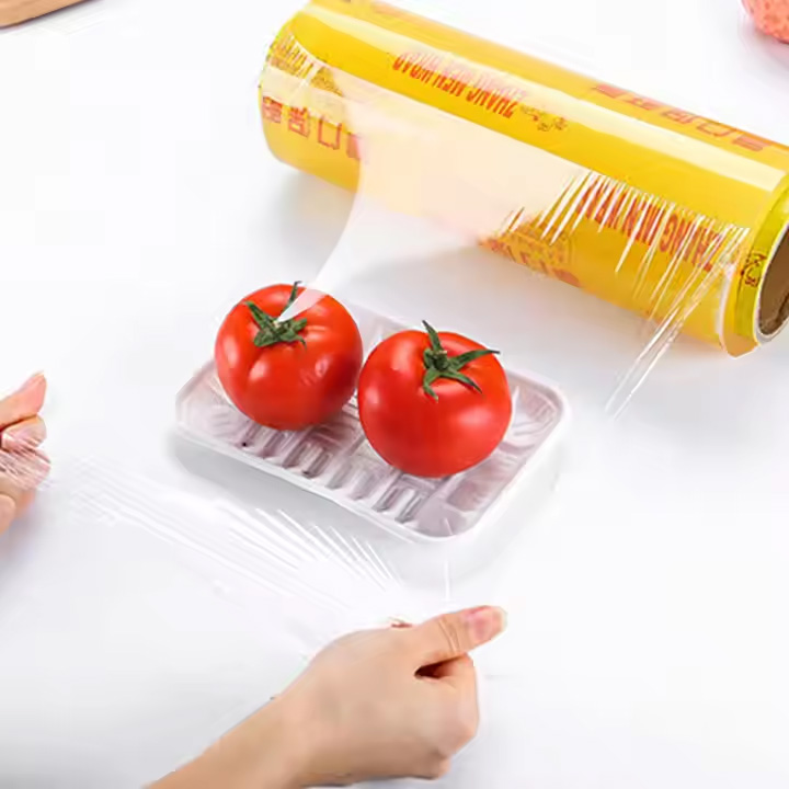 11mic Jumbo Roll Food Grade Pvc Cling Film Wrap Stretch Film Food Fresh Film for Packing