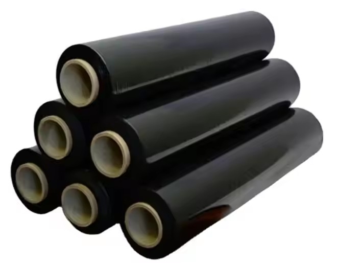 PE Winding Film Manufacturers Black PE Stretch Film 50cm Wide Packaging Film Wholesale